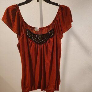 Wrapper Junior's Top Size XL Polyester Spandex Elastic Blouse